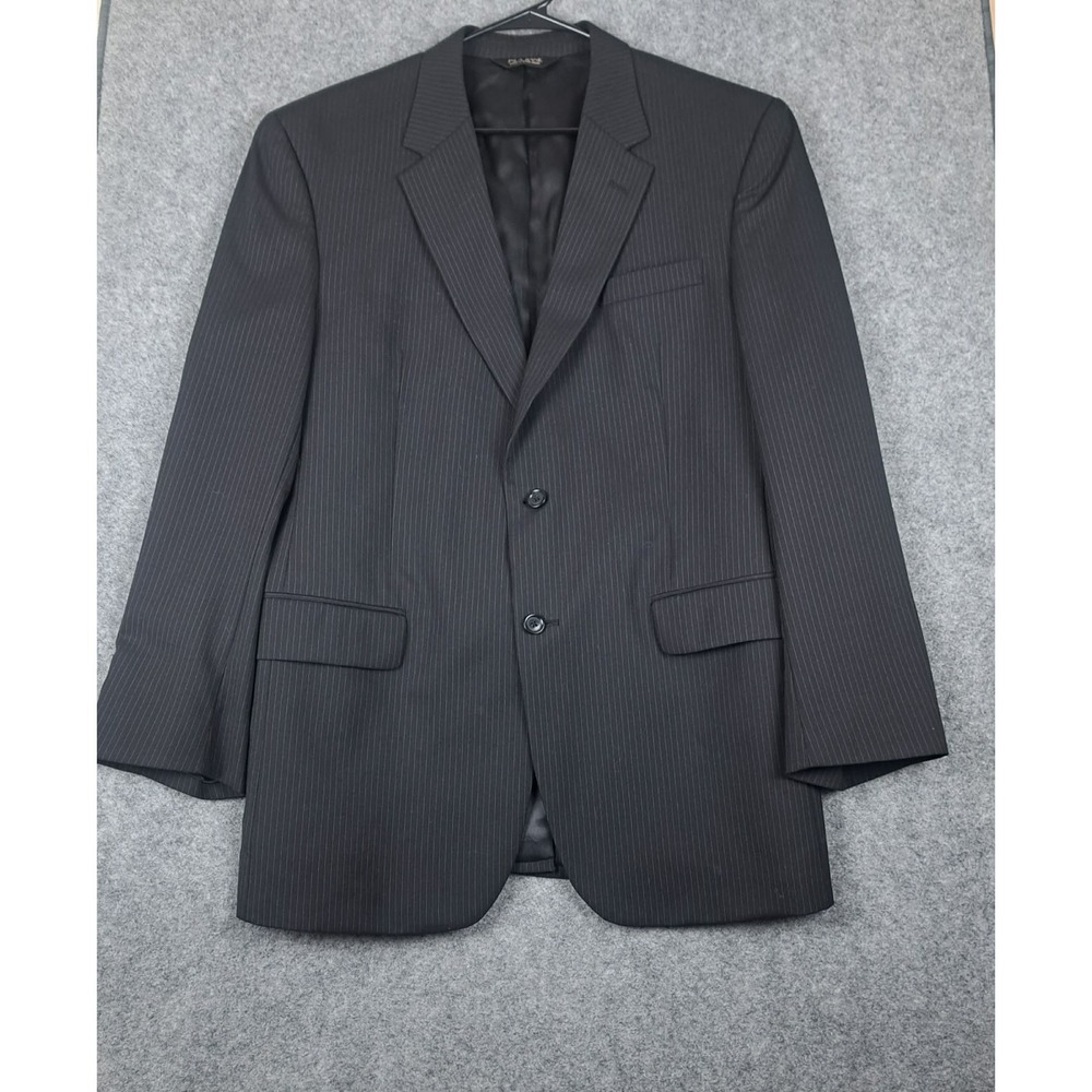 Jos. A. Bank Mens Gray Pinstripe 100% Wool Blazer Size 43L  Jacket‎